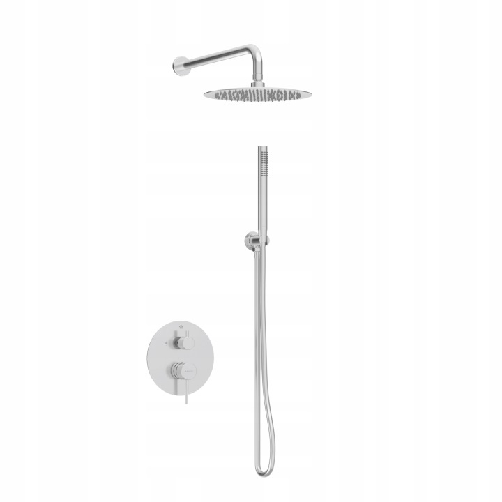 Sprchový Set Pod Omítku Inox Kartáčovaná Dešťová Sprcha