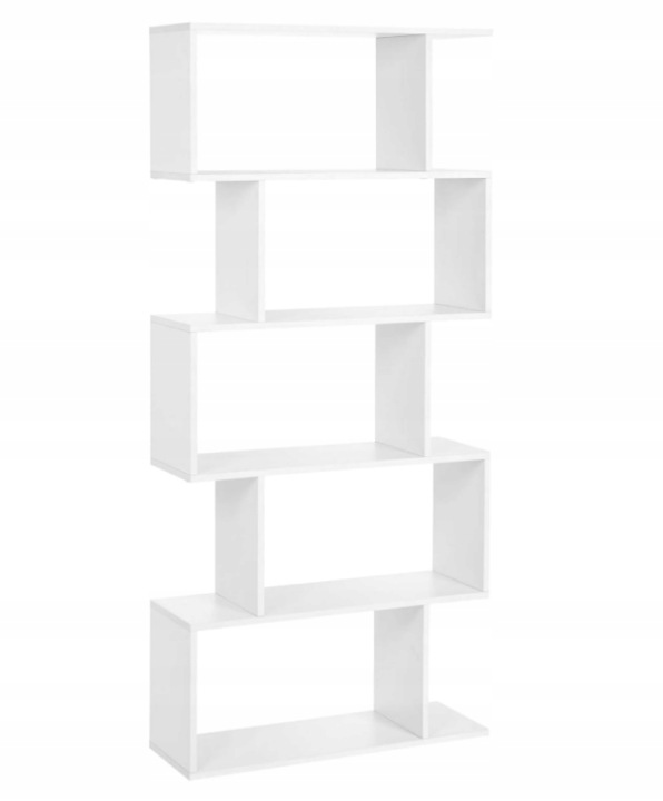 Regál s policemi, organizér na knihy do obývacího pokoje 70 cm x 159 cm x 24 cm, bílý