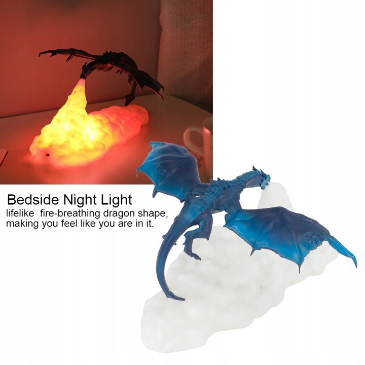 Друк 3D Fire Dragon Shaped Light Нічник — фото 12
