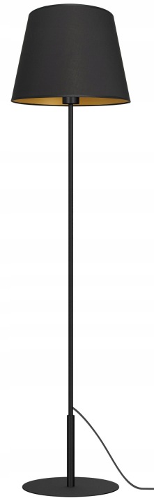 Podlahová lampa Arden Černá Zlatá Abažur 1xE27 154 cm klasická do obývacího pokoje