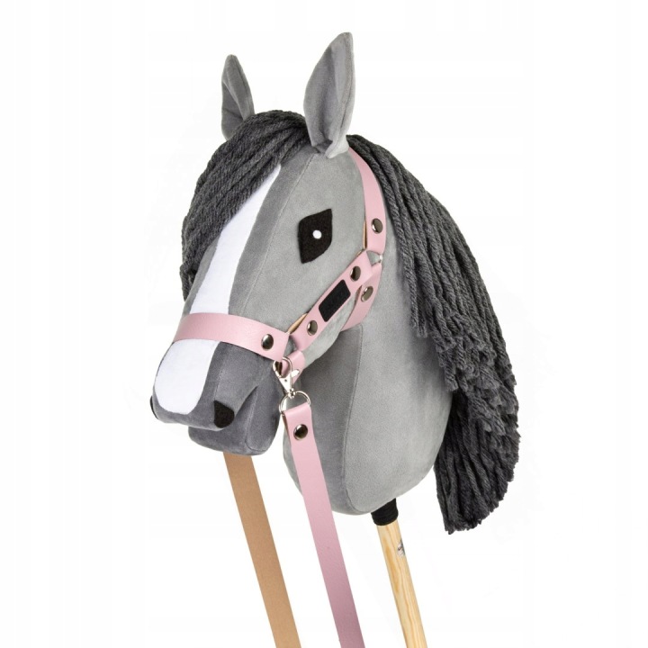 Рожевий з Екошкіри - Недоуздок/Поводи для Hobby Horse / Конячки на Палиці Skippi — фото 2