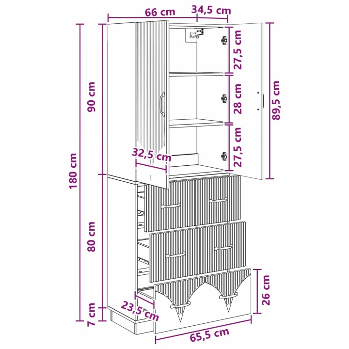 Набір шафок 2 шт. 66 x 34,5 x 87 см інженерна деревина — фото 10