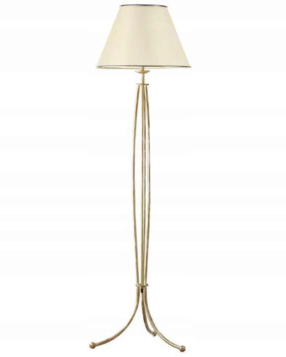 Stojací lampa Laura Patina Béžová Abazur 1xE27 163 cm Podlahová lampa Dům