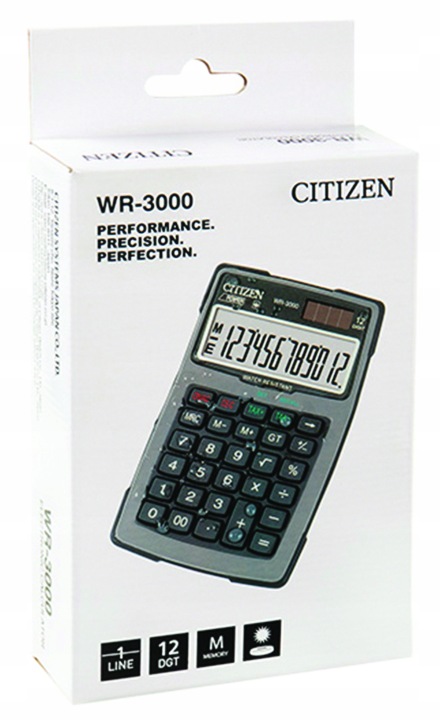 Калькулятор Citizen WR-3000 Water Стійкий 12-цифровий — фото 6