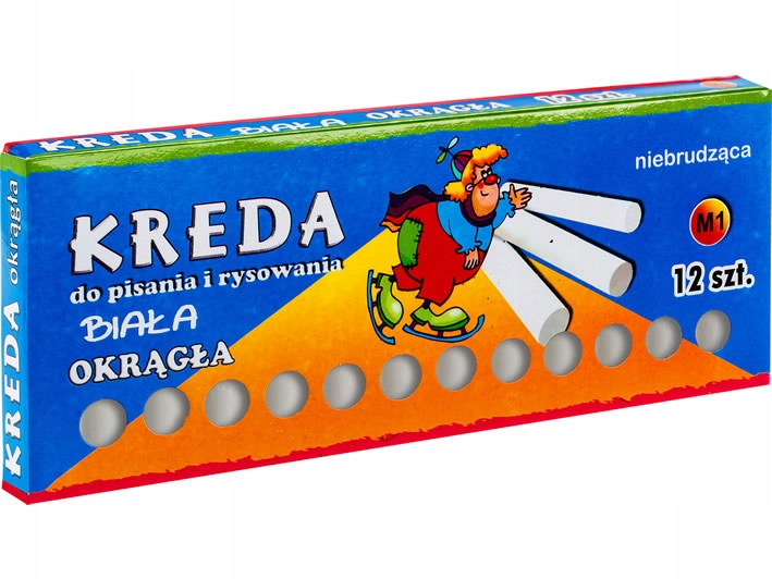 Крейди білі, круглі, 12 шт.