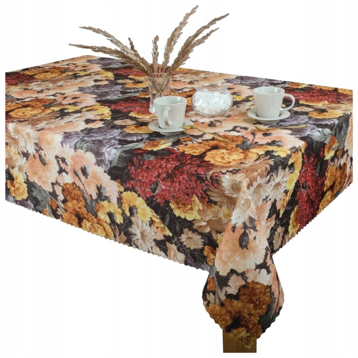 Ubrus Minos U3 odolný proti skvrnám, barevné květy 90 x 150 cm