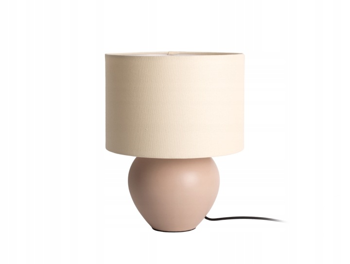 Stolní lampa Alma keramická základna, Ø 25 cm, béžová