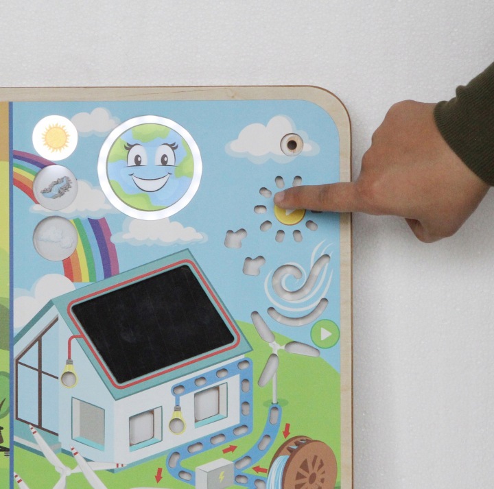 DREWNIANA TABLICA MANIPULACYJNA MONTESSORI MASTERKIDZ ENERGIA ODNAWIALNA Marka Masterkidz