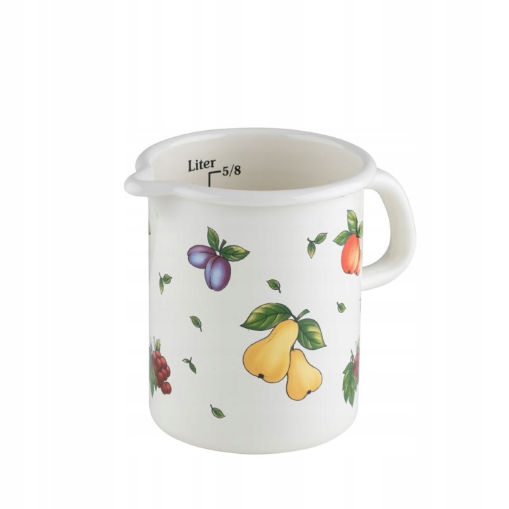 Smaltovaný hrnek s odměrkou Riess Fruit Garden 0,5 L 9 cm Rakousko