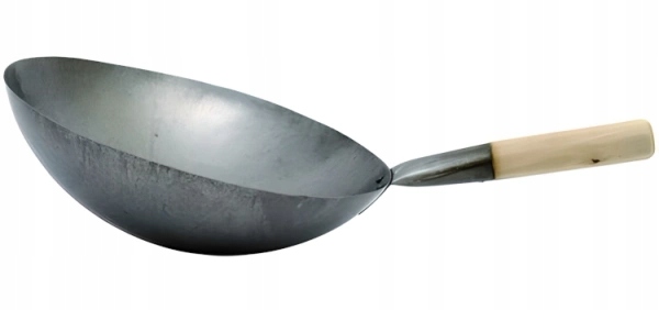 Wok z oceli, ocel s kulatým dnem, průměr 35 cm (14 palců) Shine Farm