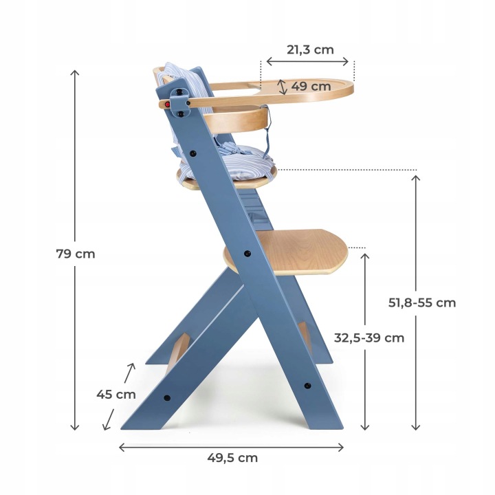 Стільчик для Годування 2 в 1 Kinderkraft Nordic Breeze Enock до 10 років і 35 кг (виставковий) — фото 9