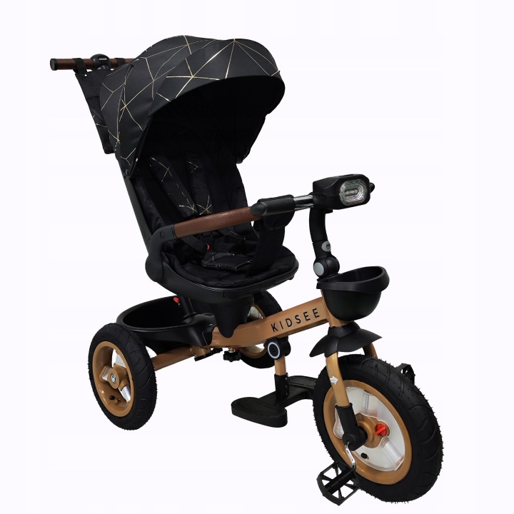 Велосипед триколісний KIDSEE RAPTOR з музикою і світлом золотий зелений — фото 14