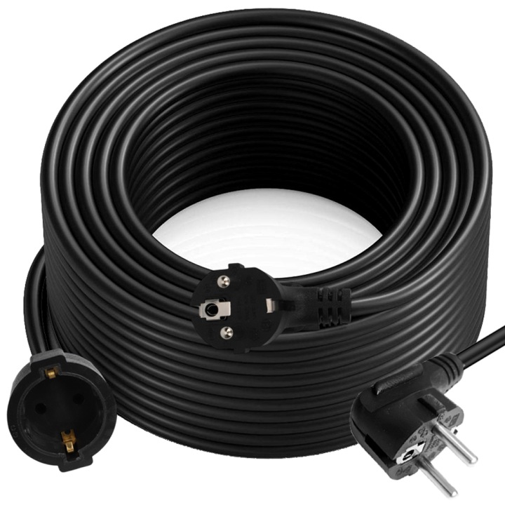 Prodlužovací Kabel Stavební/zahradní 3X 0.75 20 M Silný Černý Ce Pro Sekačku