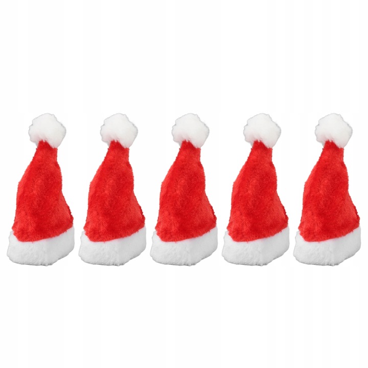 5 шт. Різдвяний Pet Hat Червоний Plush Еластичний Band Dog Care Pet Santa Hat PA — фото 4