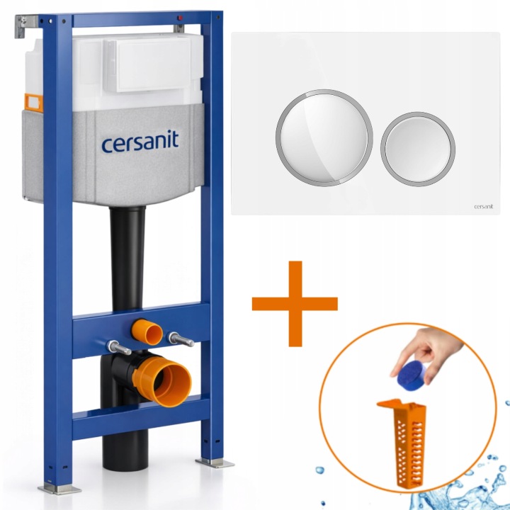 Cersanit Mechanický rám Aqua 50 Set Tlačítko bílý lesk chrom Luna