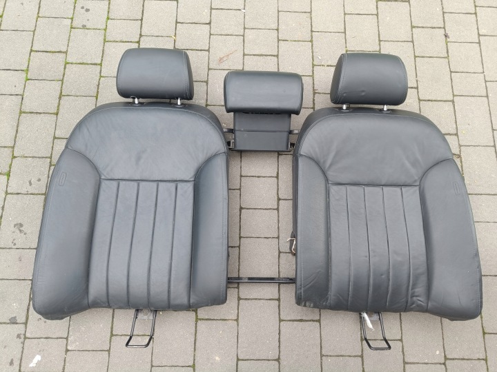 Audi A8 S8 D3 4E 2003 Sitz OPARCIE heck Leder schwarze Kopfstützen AIRBAG