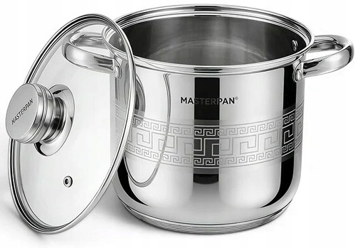 Kotlík Hrnec Stříbrný Vysoký Ocel 20 CM 5,3 L Masterpan