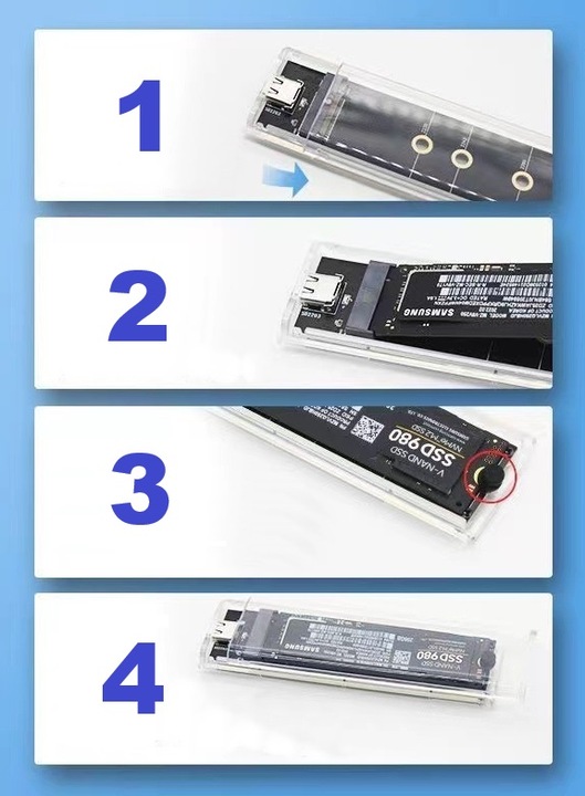 OBUDOWA DYSKU SSD M2 SATA KIESZEŃ NA DYSK M.2 NGFF USB 3.1 6 Gbps