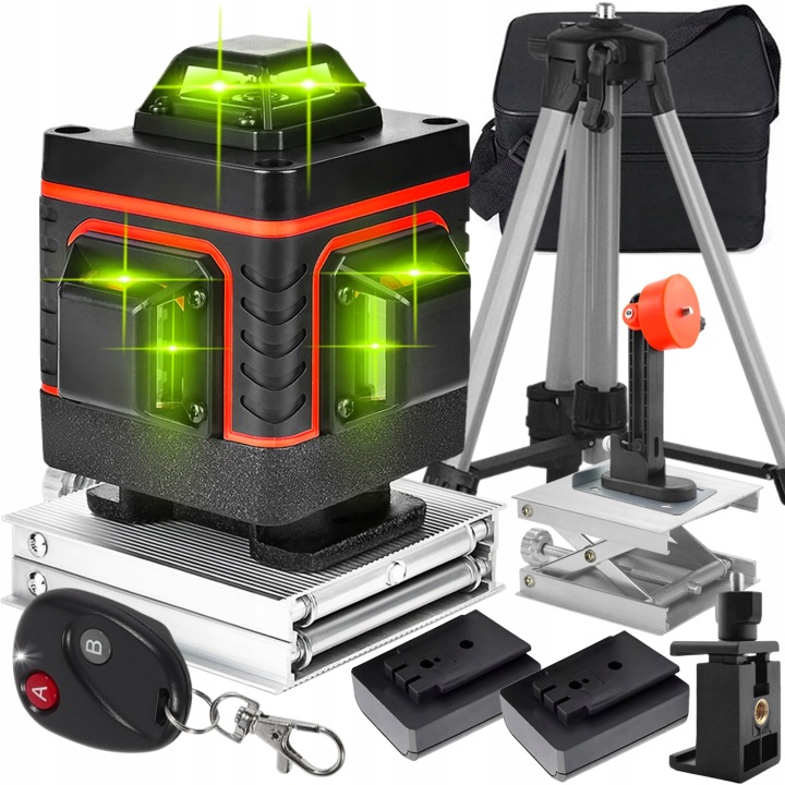 Laserová Vodováha 4D 16 Linií 360 Laserový Křížový Stativ