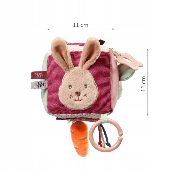 BabyOno Кубик сенсорний плюшева підвіска для немовлят Rabbit KARO 0+ — фото 5