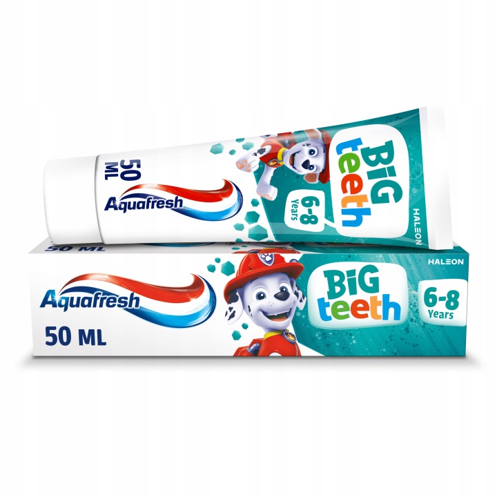 AQUAFRESH BIG TEETH паста для дітей щенячий патруль 6-8 років 50 мл 2 шт. + у подарунок! — фото 2