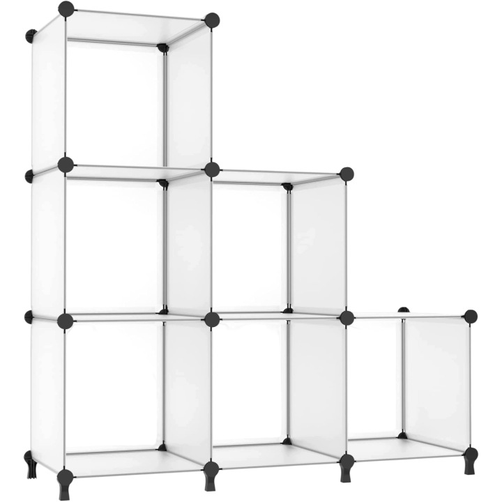 Modulární regálová skříň Organizér 6 Diy modulů 30 x 30 x 30 cm Průhledný