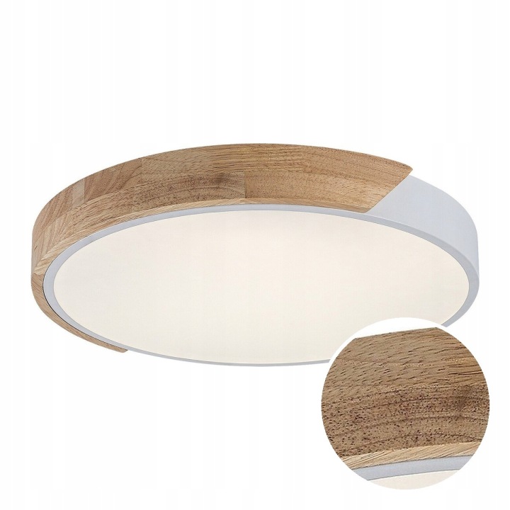 Stropní Svítidlo Bílý Kov Dřevo 24W 2000lm 41cm Skandinávský MAPLE2 Rabalux