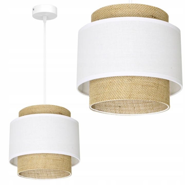 Závěsná Stropní Lampa Jutová Boho Juta Dvojitá Polská Lampa Etno E27 Led