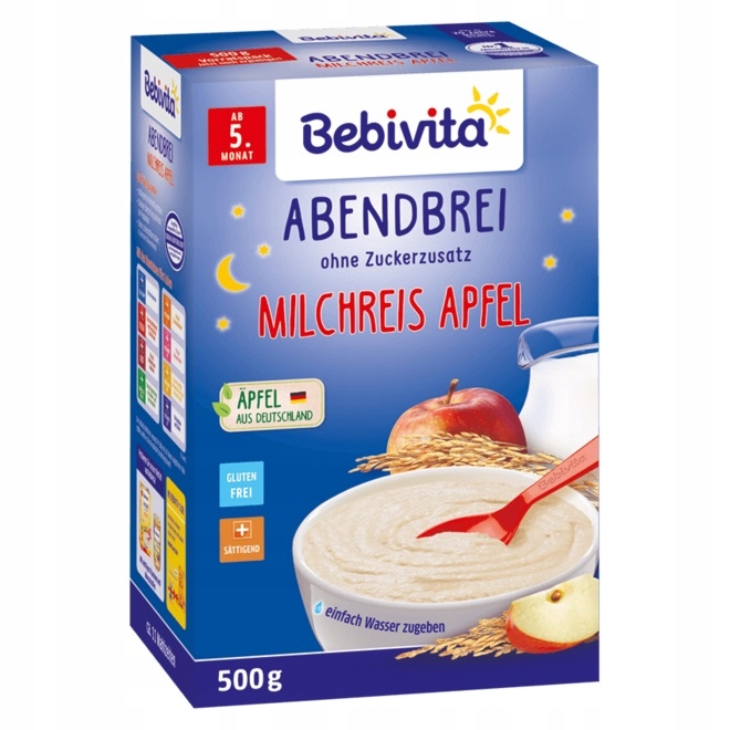 BEBIVITA рис на молочку з яблуком кашка 500 г 5 м