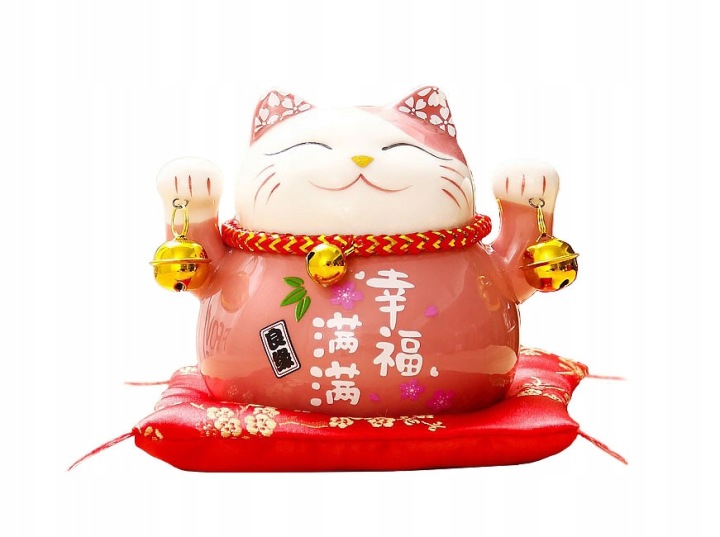 PORCELAIN KITTEN PIGGY BANK JAPANESE CAT HAPPINESS