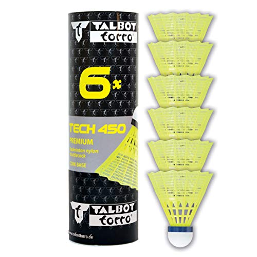 Воланчики для бадмінтону TALBOT TORRO Tech 450 Medium 6 шт. - жовті — фото 2