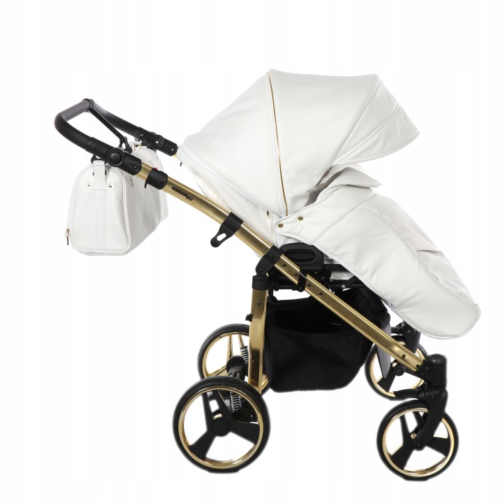 JUNAMA Individual Duo Fluo візок для близнюків 2 в 1 білий золотий 17 — фото 6
