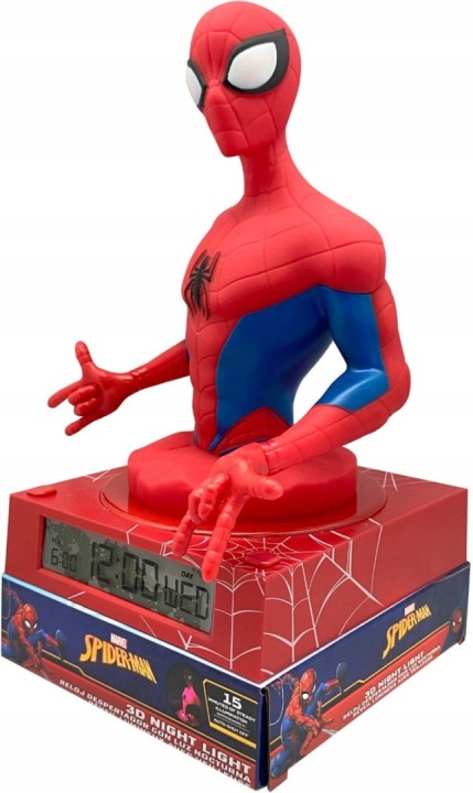 Нічник 3D SPIDERMAN Будильник Годинник Час Дата — фото 3