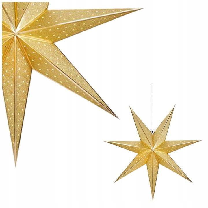 Závěsná ozdoba Světelná hvězda Glitter Zlatá 75 cm Markslojd