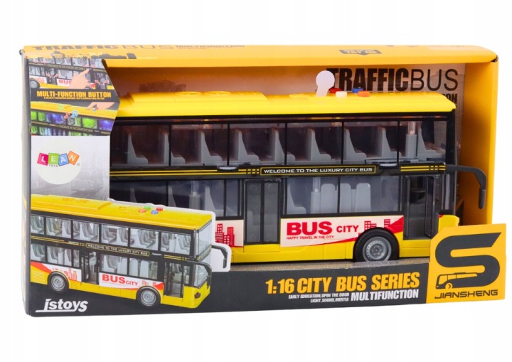 Autobus багатоярусний 1:16 зі світлом і звуком Lean Toys 330x165 мм — фото 4