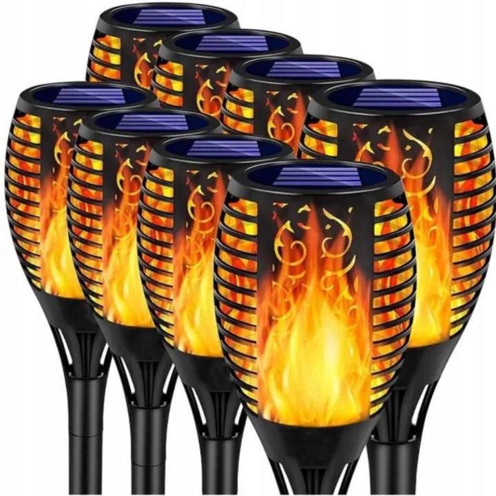 Zahradní Solární Lampa Pochodeň Lampa Do Zahrady Led 8 Kusů