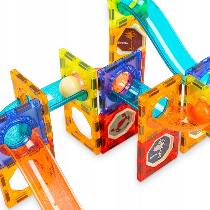 KLOCKI MAGNETYCZNE KONSTRUKCYJNE ŚWIECĄCY TOR 75el Marka Kinderplay