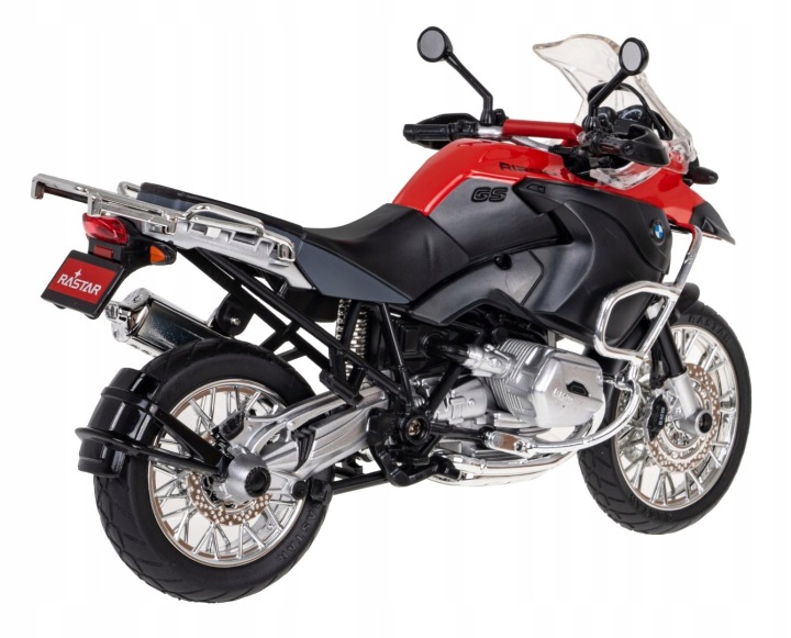 Мотоцикл BMW Р. 1200 GS червоний RASTAR модель 1:9 Металева кузов — фото 5
