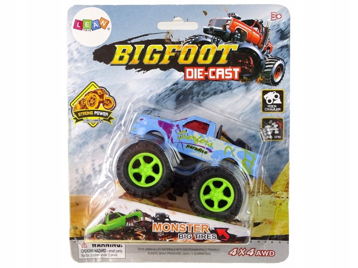 Авто Машинка З Заводом Monster Truck Big Foot Гумові Шини Рампа — фото 9