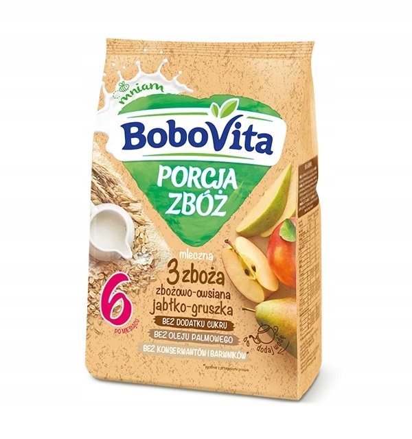 Bobovita Порція Злаків кашка молочна зерново-вівсяна яблуко-груша 210 г — фото 4