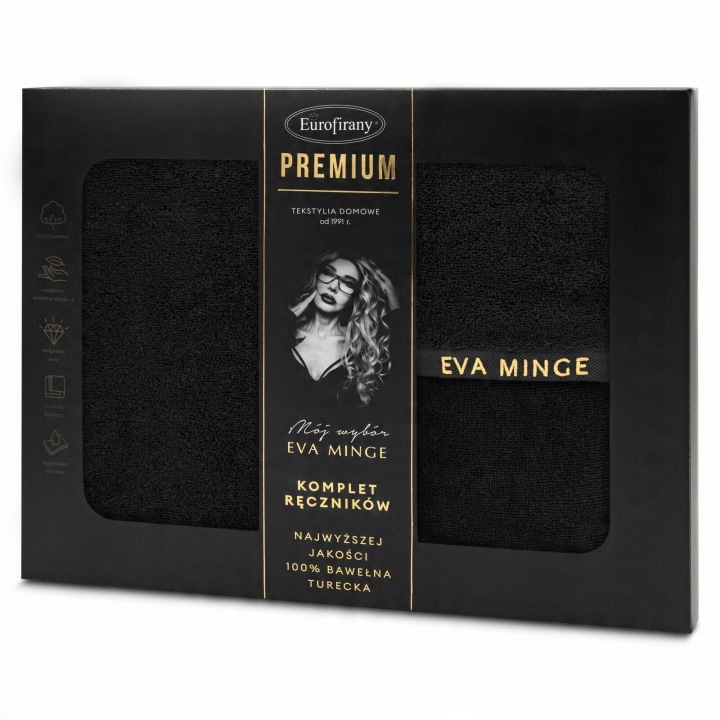Sada ručníků 3 ks Venus by Eva Minge černá