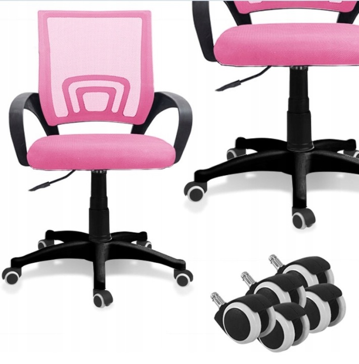 Ergonomické Dětské Otočné Křeslo Kancelářská Židle Lily Růžovo-černá