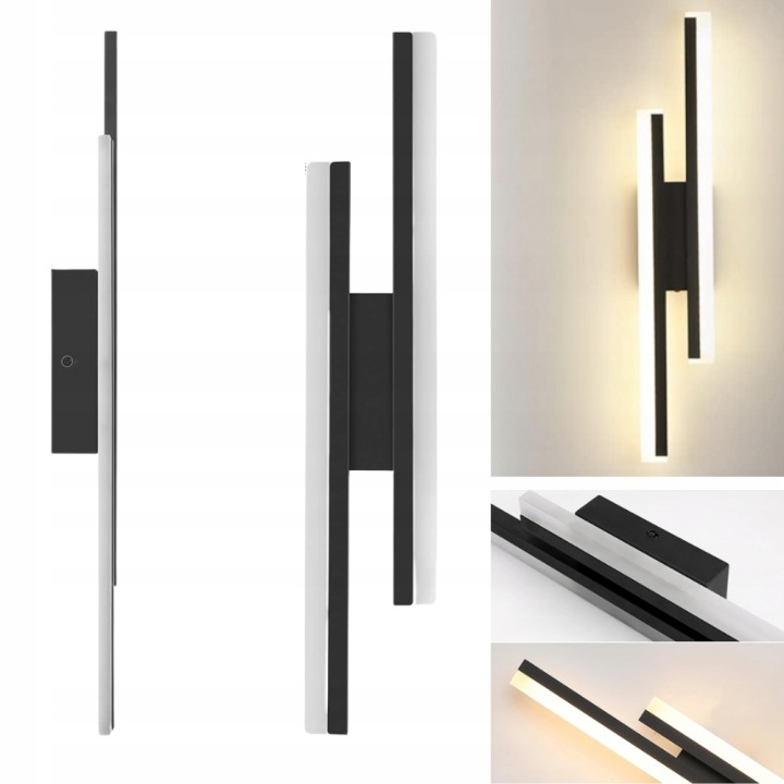 Moderní Nástěnná Lampa Led Loft 20W 3000K Do Obývacího Pokoje Černá 65 cm