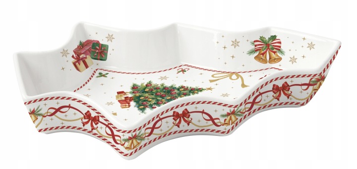 Vánoční podnos ve tvaru hvězdy Christmas Magic, porcelánová miska