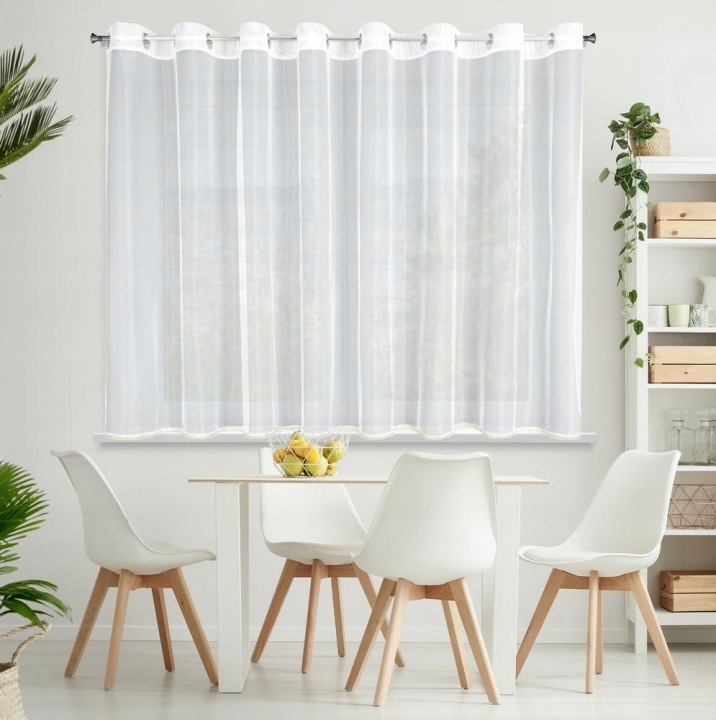 Záclona 300x150 Cassie bílý hotový na kroužcích