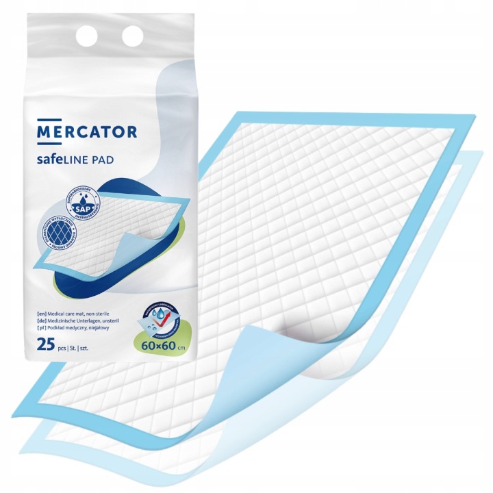 Підкладки Вбирні одноразові Гігієнічні safeLINE MERCATOR 60x60 25 шт. — фото 6
