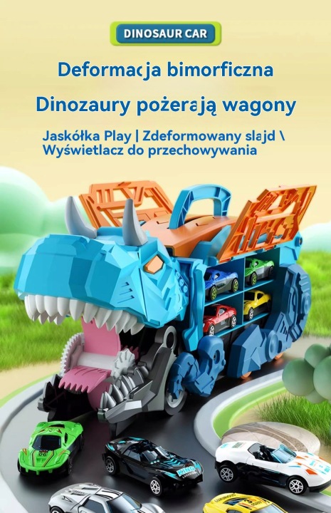 Дітей dinozaur що пожирає іграшковий автомобіль пазли автомобіль подарунок — фото 4