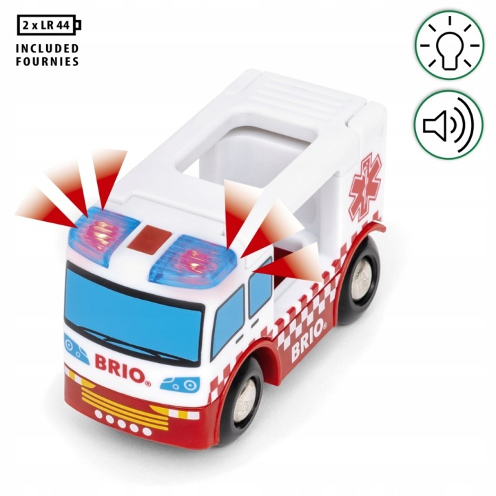 Brio World 36035 Швидка допомога Рятувальна Швидка допомога Світло Звук Транспортний засіб на рейки — фото 6