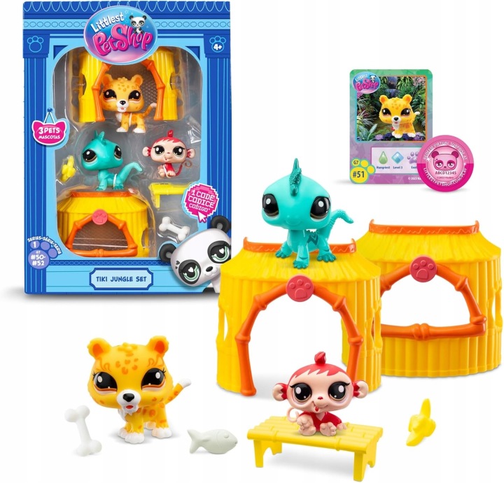 BANDAI Littlest Pet Shop Tiki Джунглі Playpack 3 тваринки — фото 4