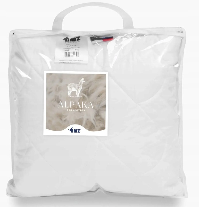 Amz Alpaka Polštář Prošívaná 40x40 100% Vlna z Alpaky 460 g